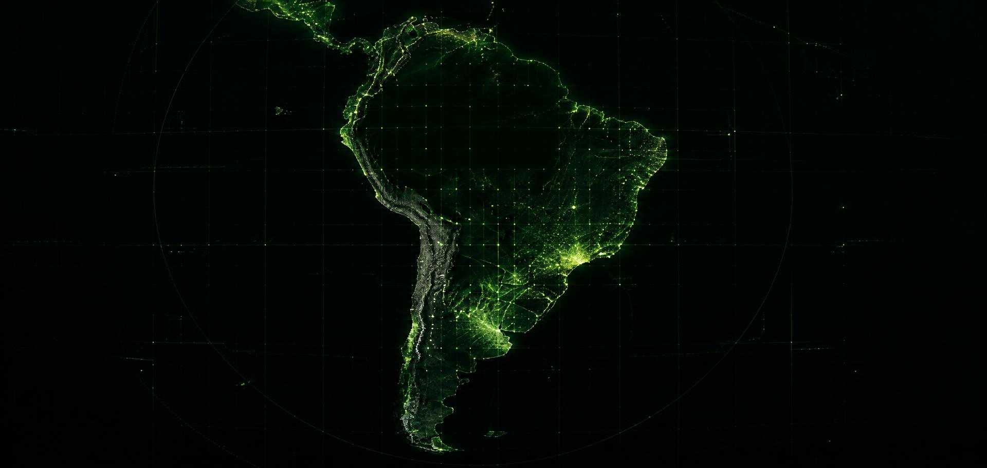 Vista de satélite da América do Sul