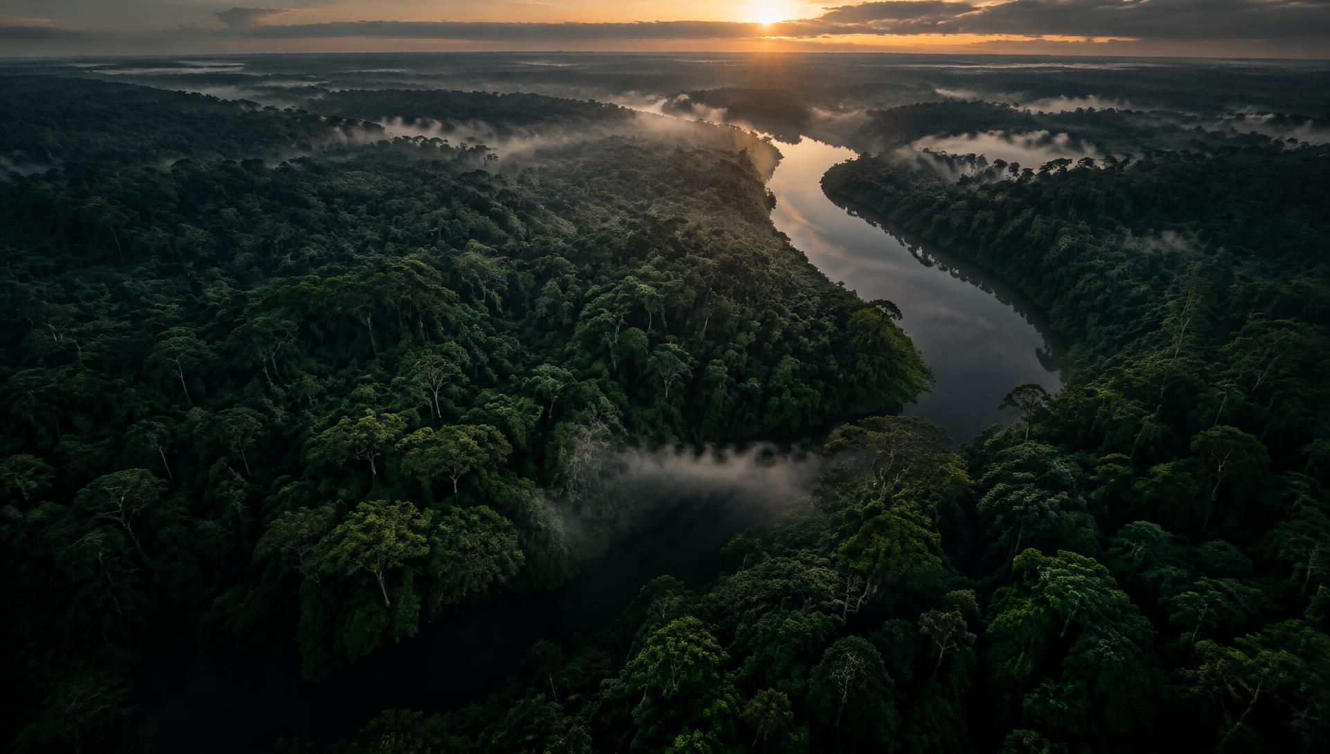 Vista aérea de floresta brasileira preservada